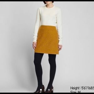 UNIQLO Mustard Yellow Wool Mini Skirt